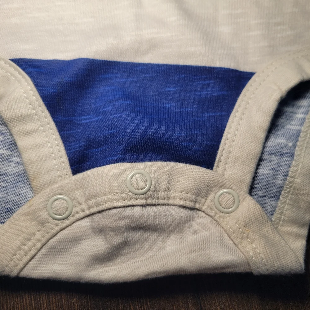 NWT Carter's 3 Month Blue & Off White Hoodie Bodysuit‎